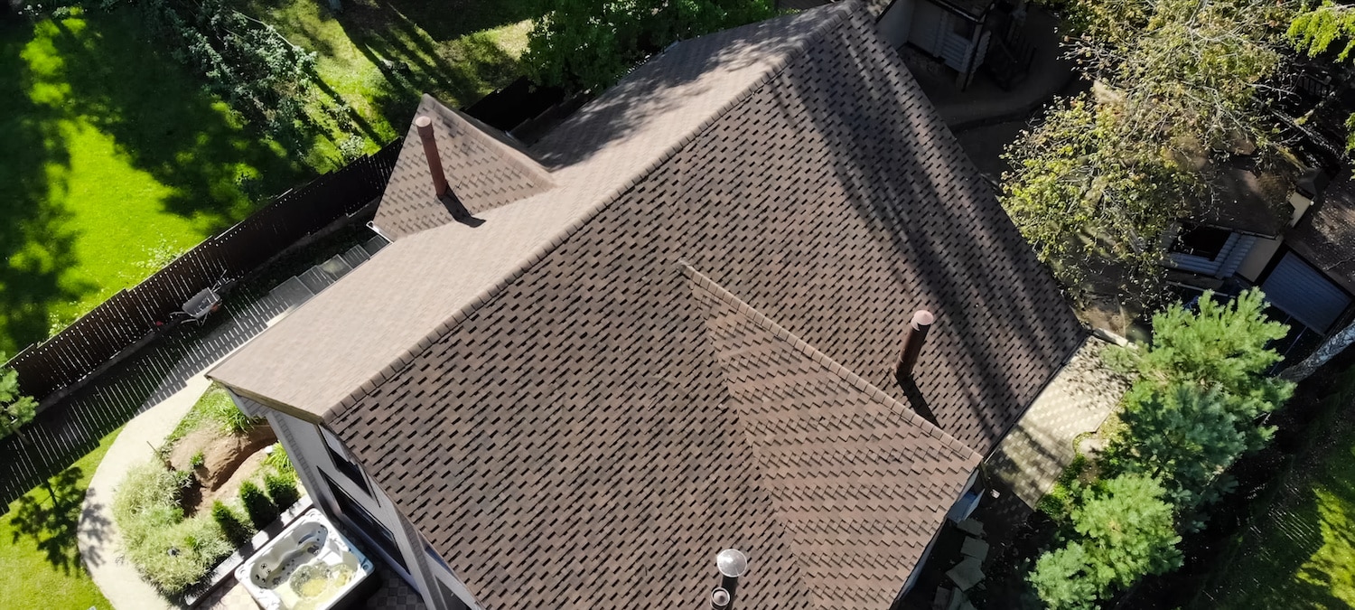 palmer lake roofing top view brown roof