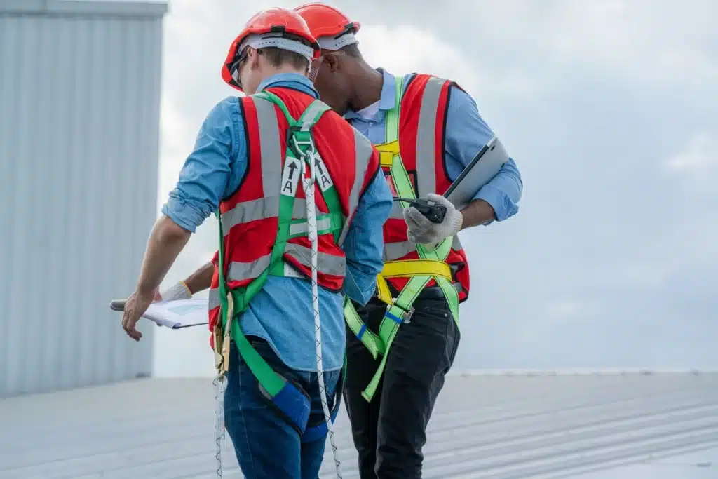roofing contractor inspectors perform commercial roof inspection
