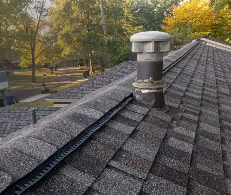 house roof with roof ventilation system