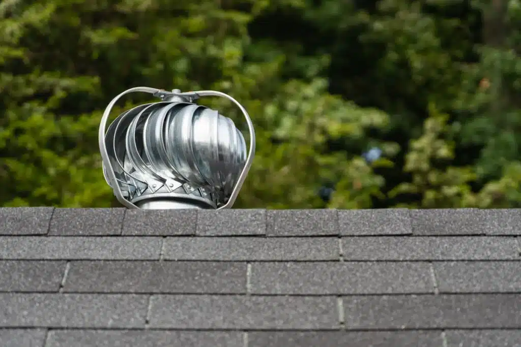 turbine ventilator on the roof as option for right type of ventilation on houses