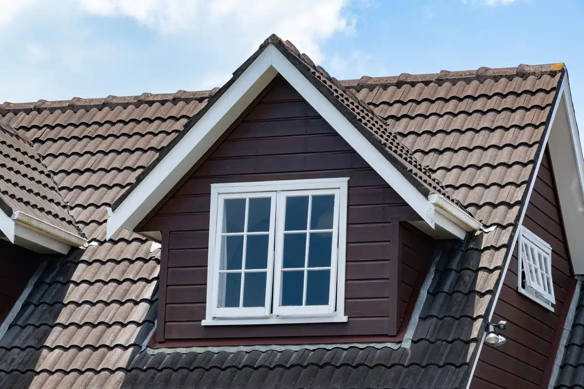 brown roofing tiles and dormer