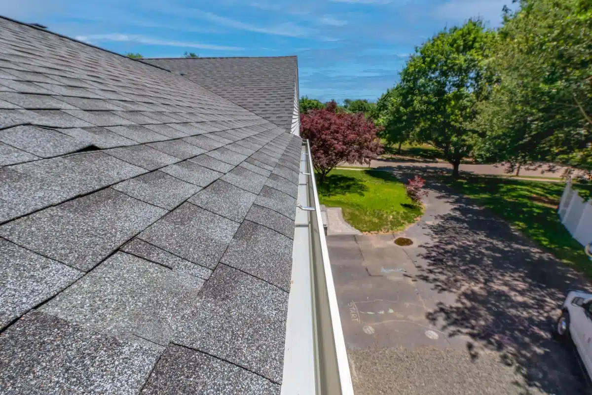 edge of the roof with asphalt shingle