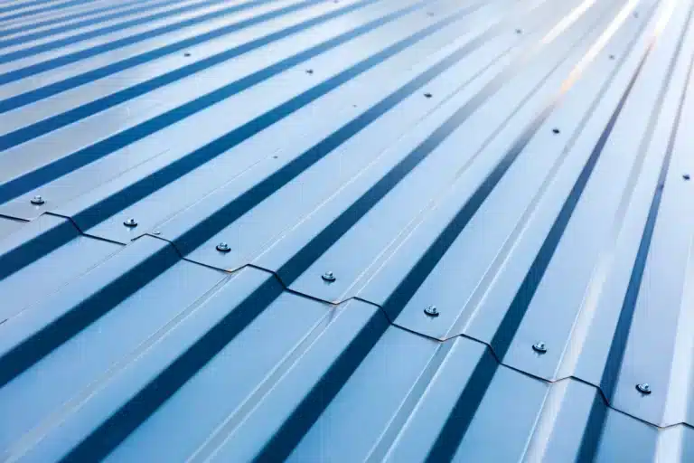 close up metal roofing material