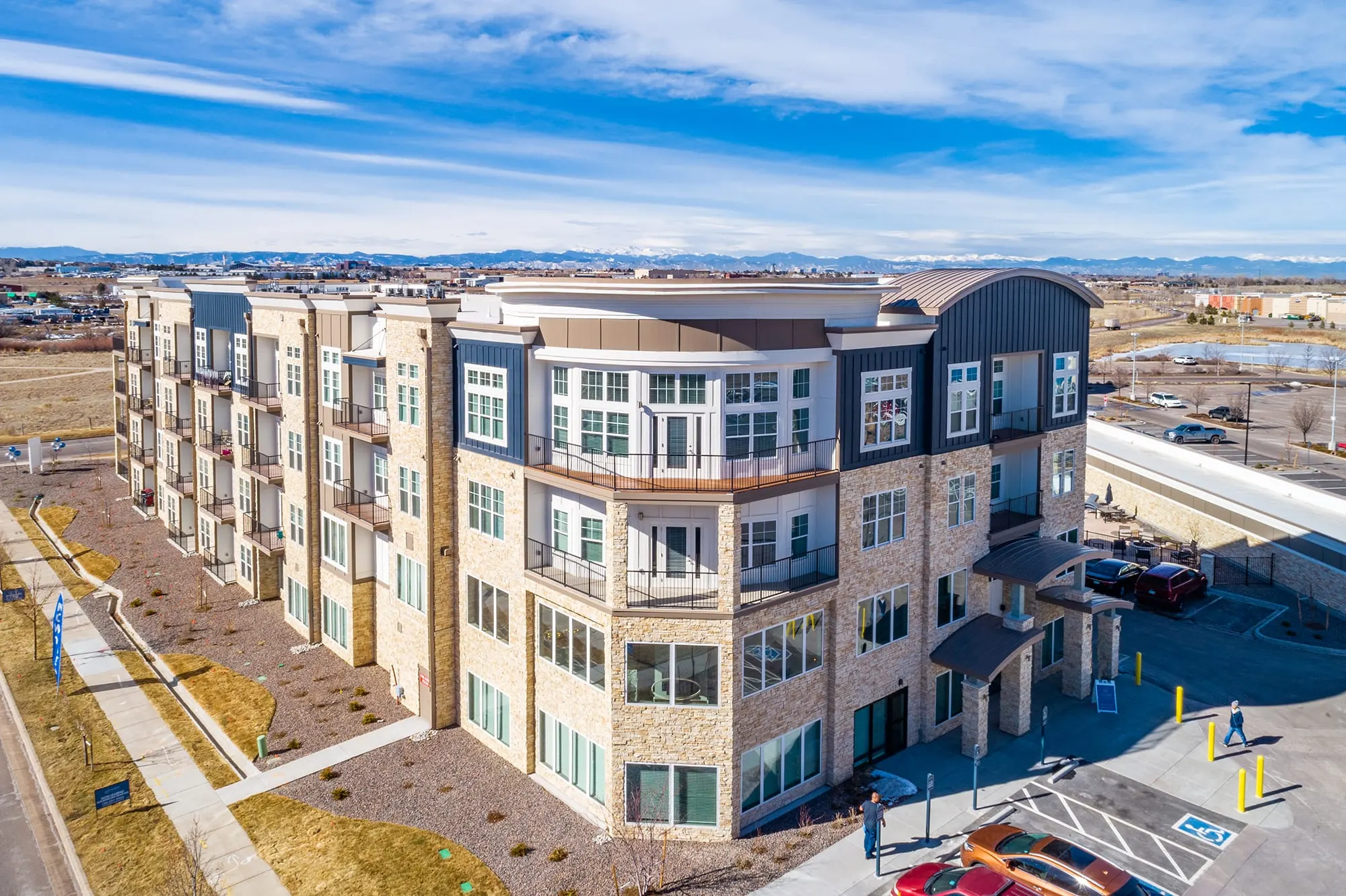 The Garrett Companies portfolio — aerial view of a multifamily apartment community roofed by Tectum Roofing, part of an 11-project, $9.5M portfolio